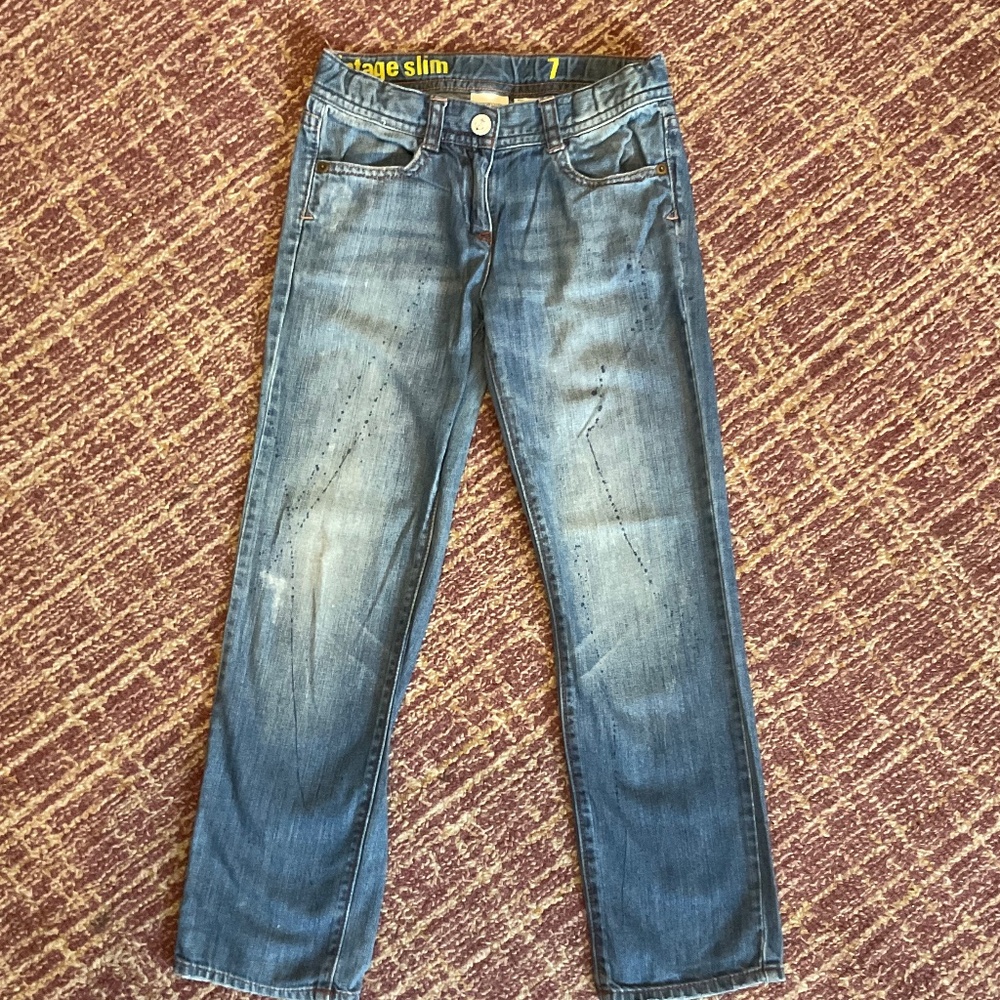 Crewcuts Vintage Slim Jeans with Splatter Paint Size 7